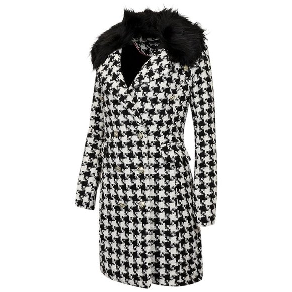 NWT Jessica Simpson Women's Houndstooth Peacoat